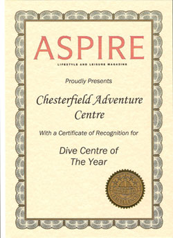 Chesterfield Adventure Centre - Aspire's choice for Dive Centre of the Year
